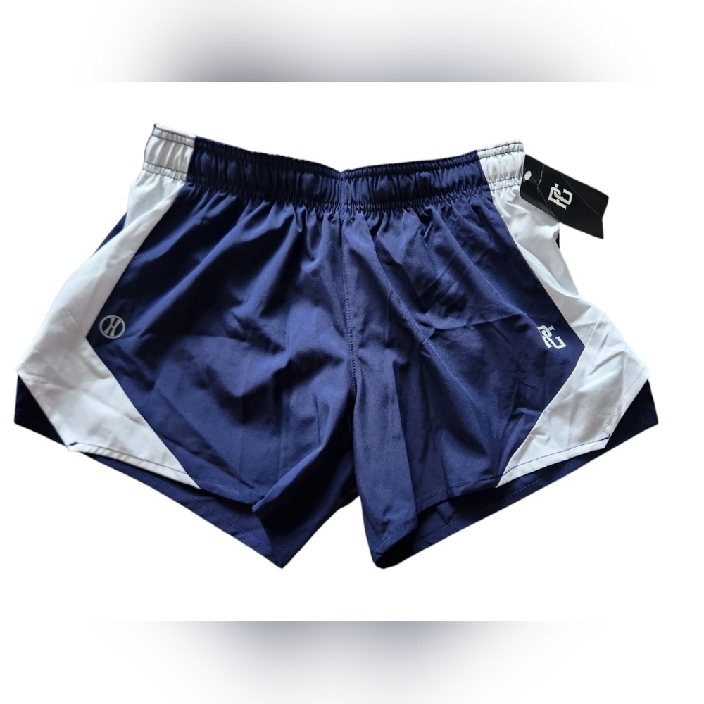 Holloway Girls Navy White Athletic Running Shorts Size Large‎ Lined Gym 3.5" NEW